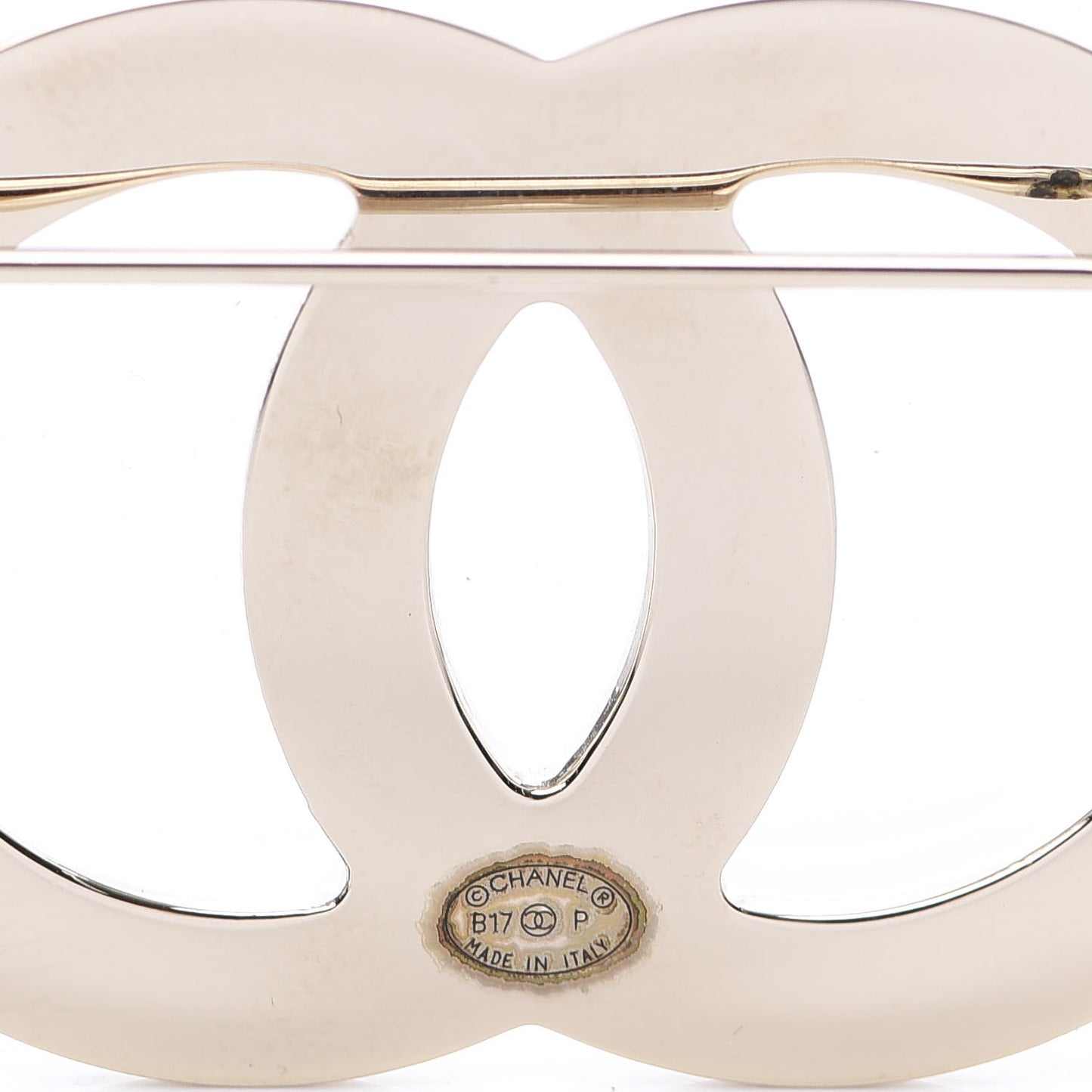 Metal CC Brooch Light Gold