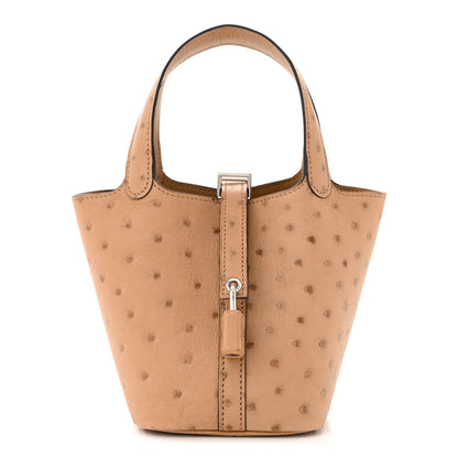 Hermes Ostrich Micro Picotin Lock Chai 1 of 10