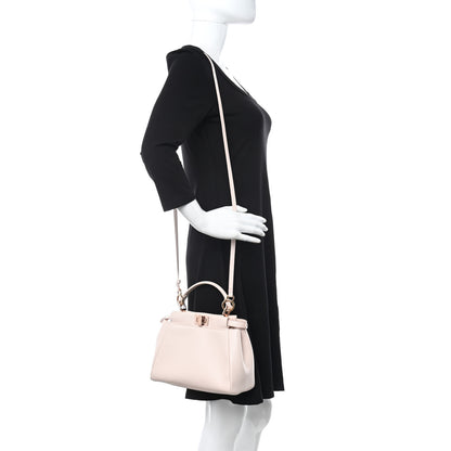Fendi Nappa Mini Peekaboo Iconic Satchel Egg Shell 2 of 11