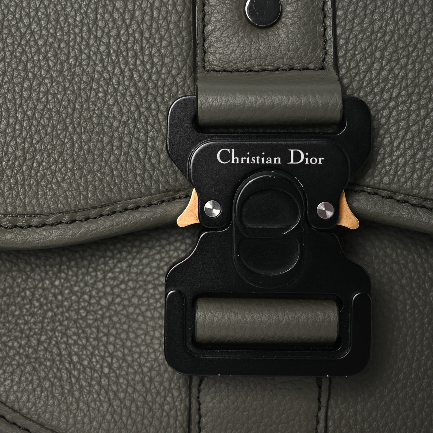 Grained Calfskin Mini Gallop Bag With Strap Green