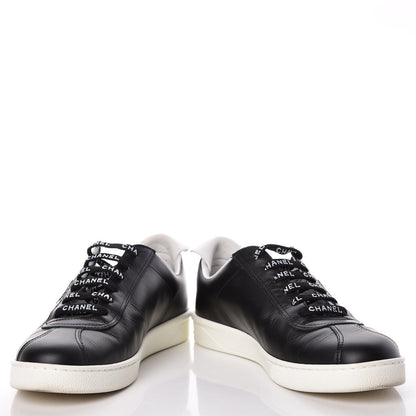 Chanel Calfskin Womens CC Sneakers 38.5 Black 5 of 10