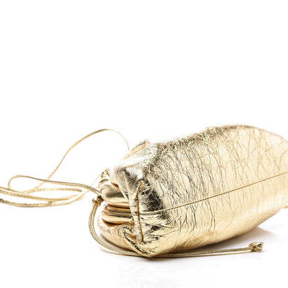 Bottega Veneta Metallic Crinkled Lambskin The Mini Pouch Oro 5 of 8