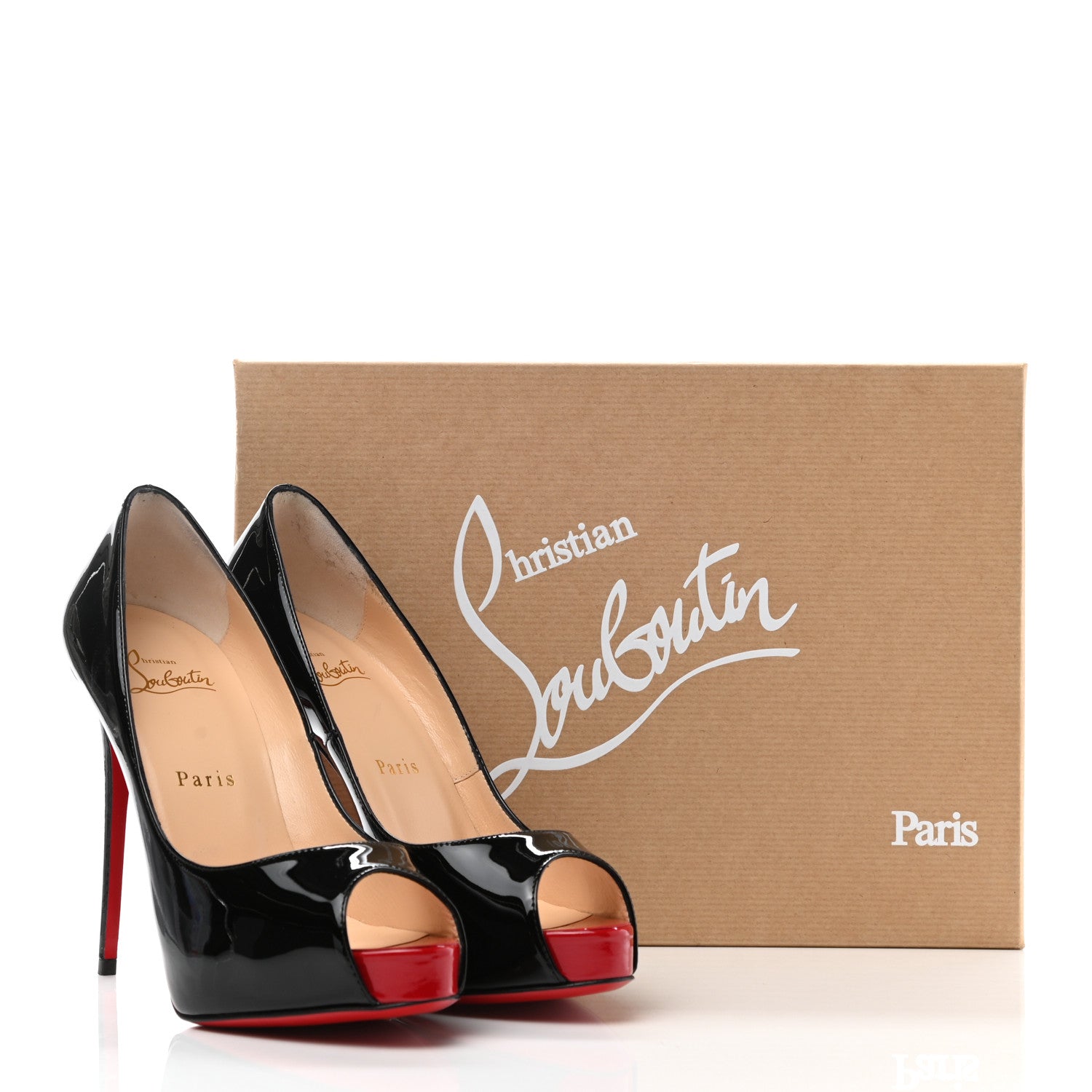Christian Louboutin Patent New Very Prive 120 Pumps 36.5 Black Red 8 of 8