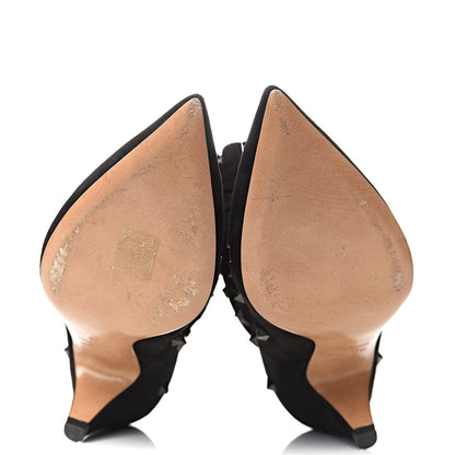 Valentino Garavani Suede Rockstud Scrunch Ankle Booties 39 Black 9 of 12