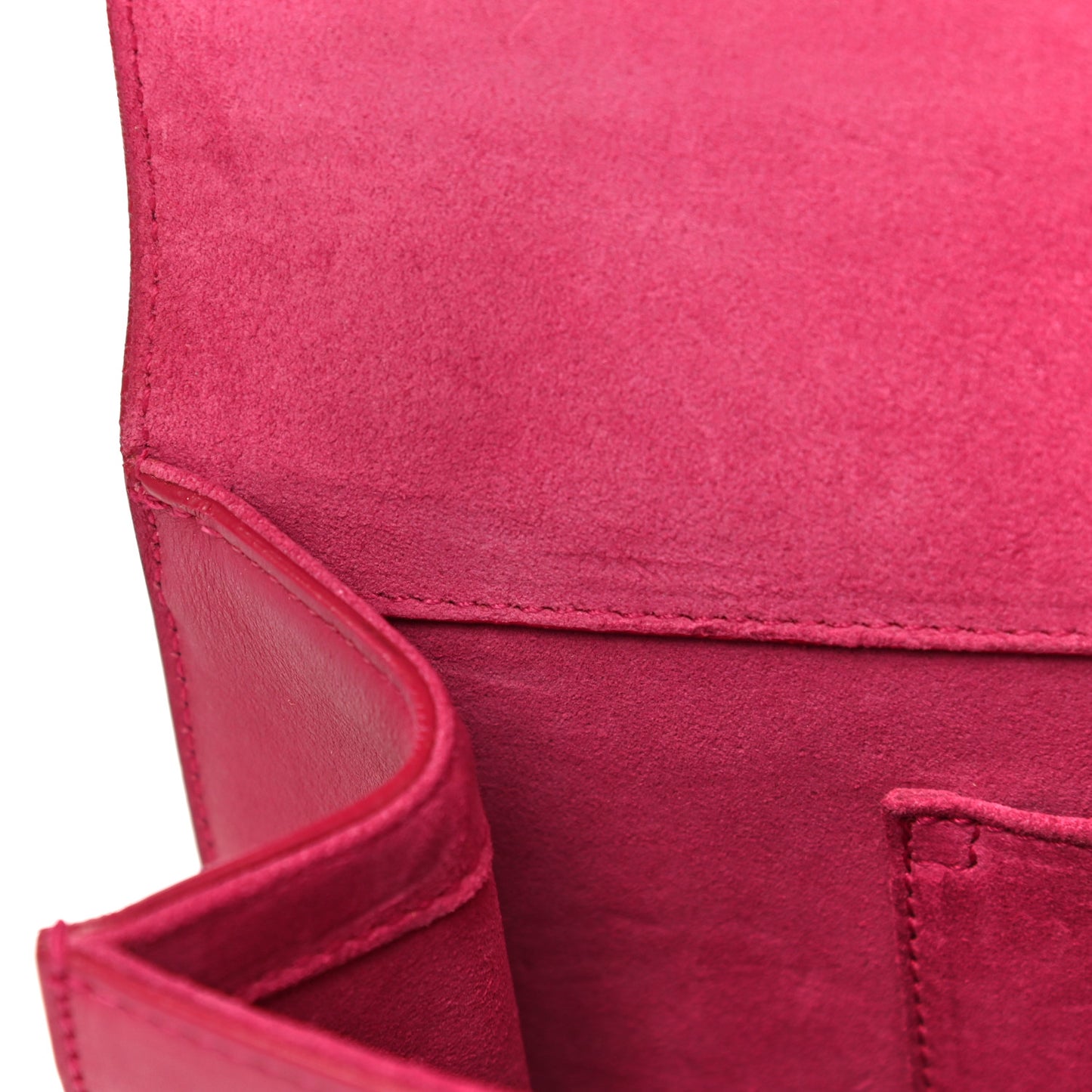 Calfskin Classic Y Ligne Clutch Fuchsia