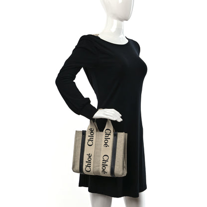 Chloe Cotton Calfskin Small Woody Ribbon Tote White 2 of 8