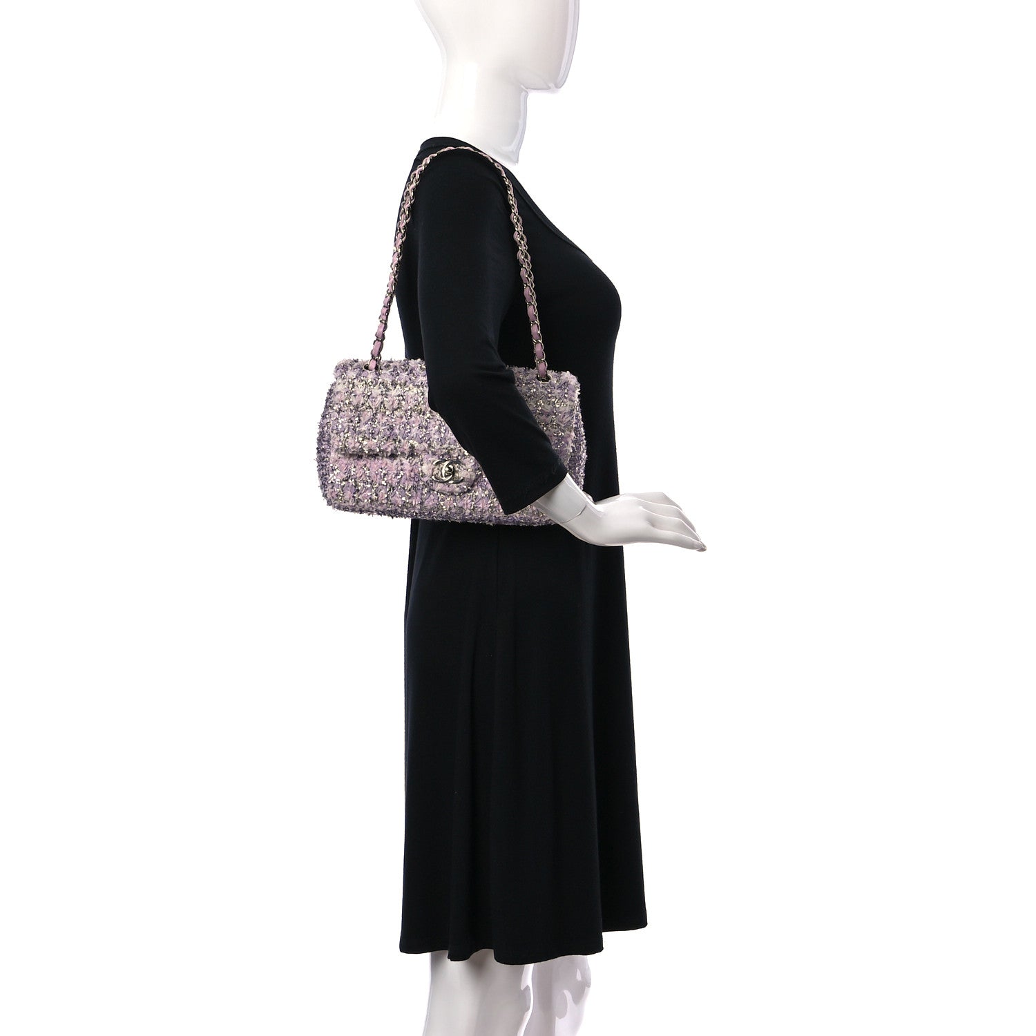 Chanel Tweed Medium Single Flap Pink 2 of 10
