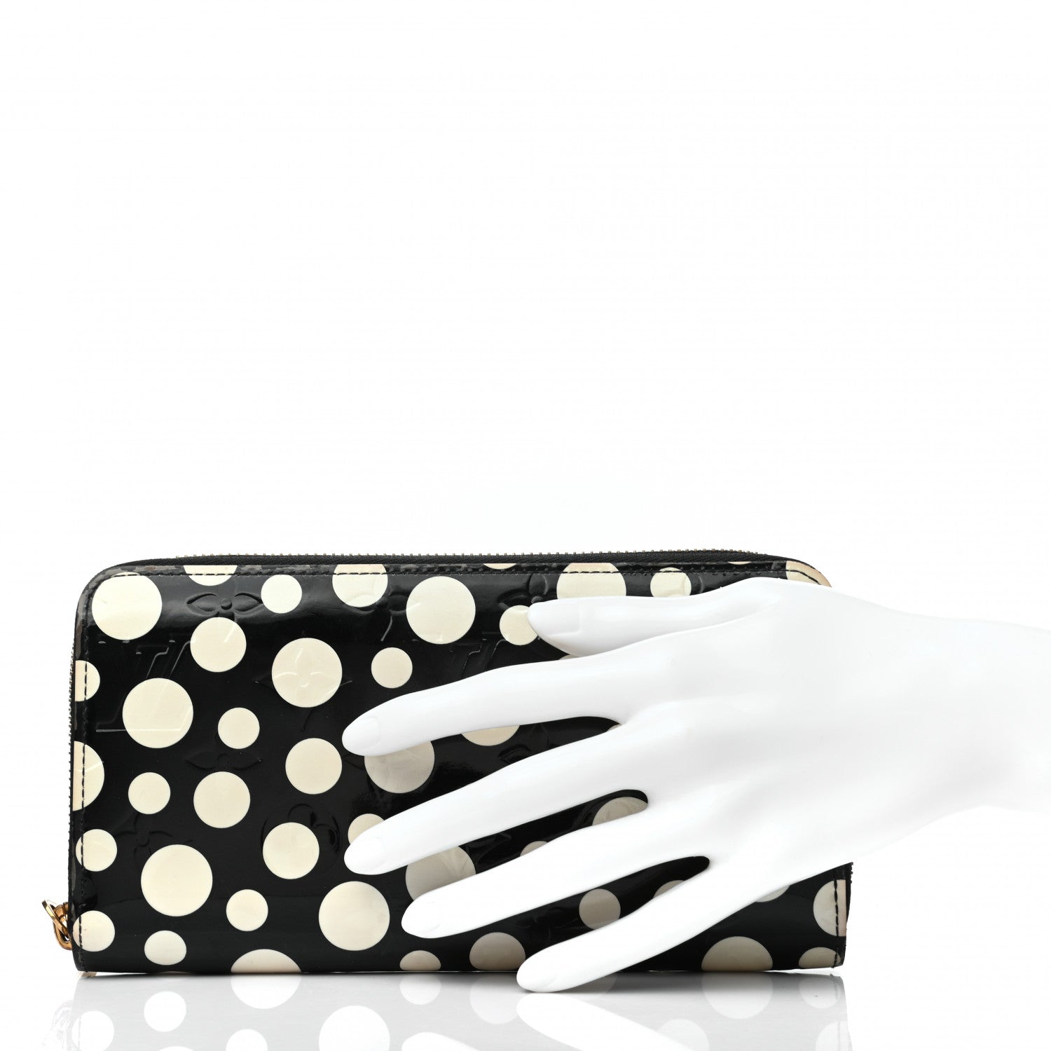 Louis Vuitton Vernis Kusama Infinity Dots Zippy Wallet Black 2 of 6
