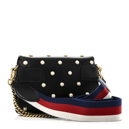 Gucci Nappa Pearl Studded Mini Queen Margaret Broadway Shoulder Bag Black 3 of 10