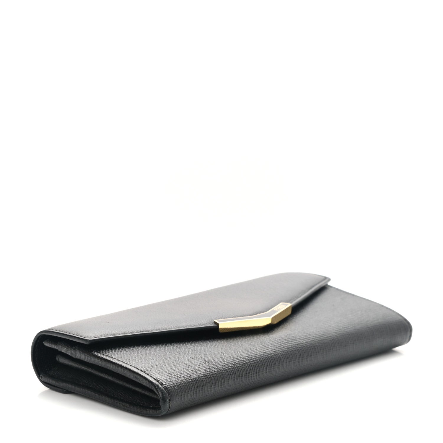 Fendi Vitello Elite Flamingo 2Jours Continental Wallet Black 4 of 8