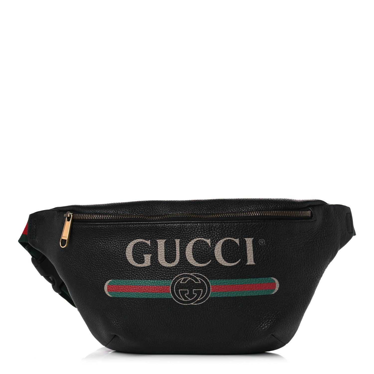 Gucci Grained Calfskin Logo Belt Bag Black 1 of 11