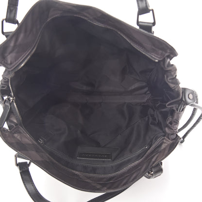 Burberry Nylon Check Small Buckleigh Packable Tote Charcoal 4 of 8