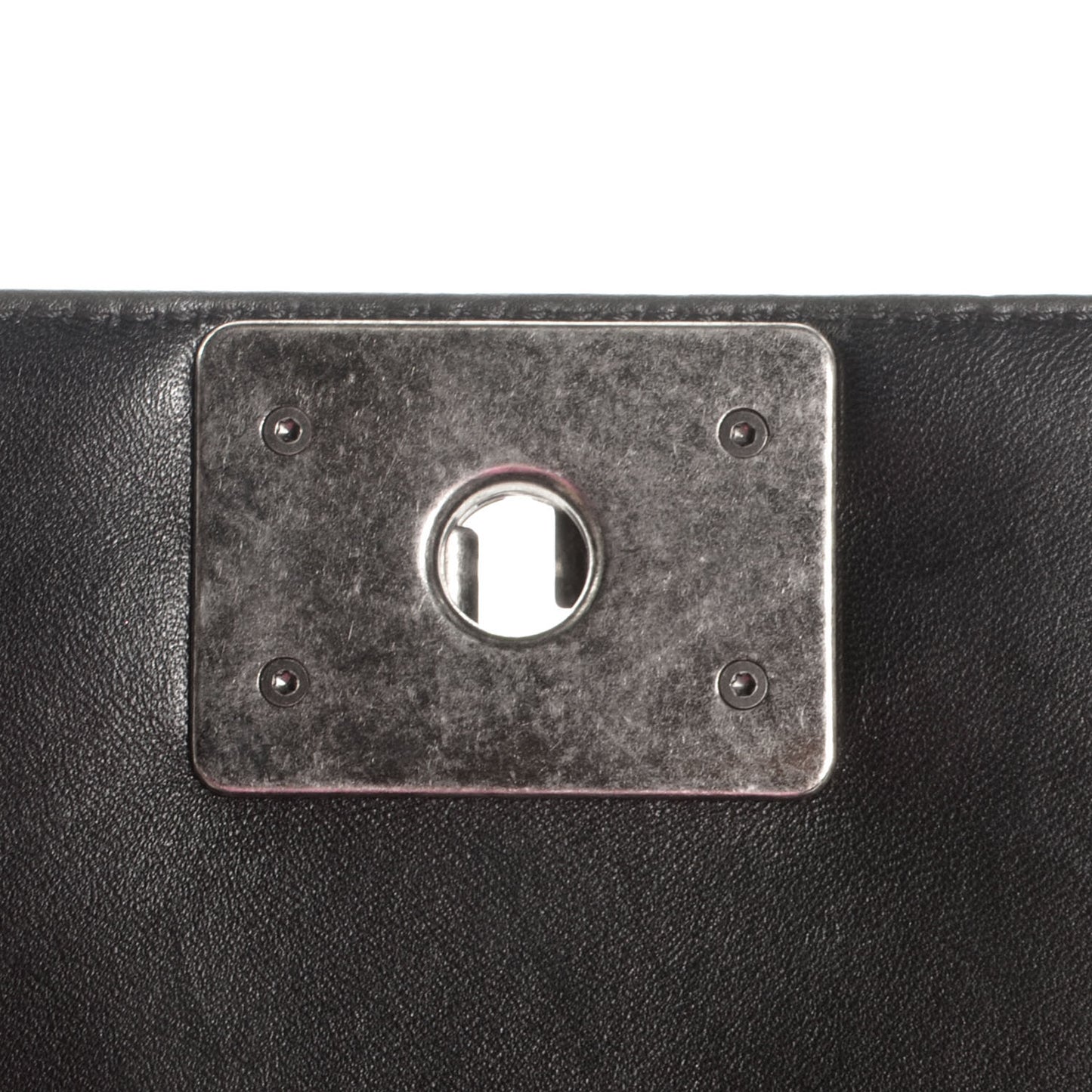 Lambskin Quilted Large Boy Flap Black