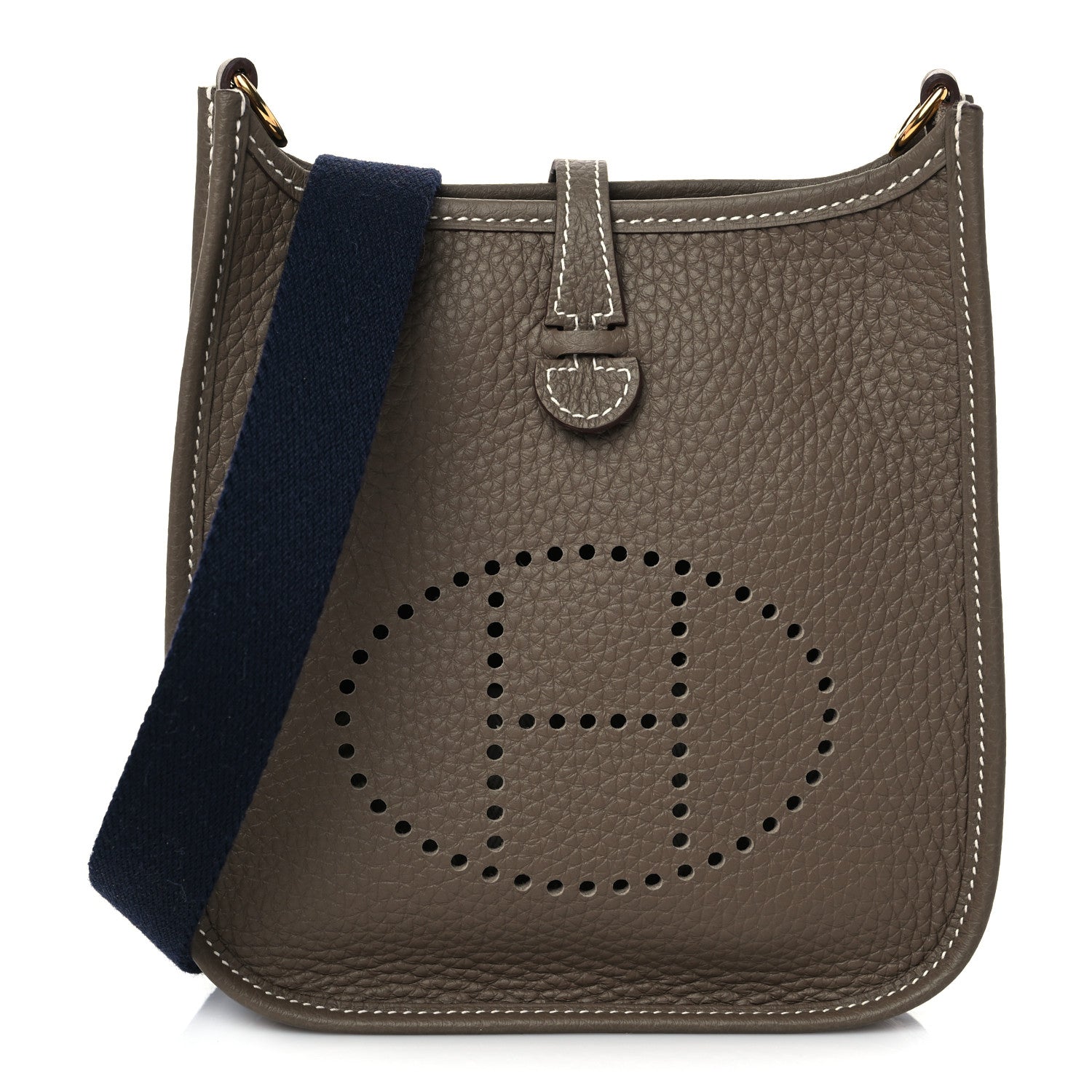 Hermes Taurillon Clemence Amazone Evelyne TPM Etoupe Bleu Indigo 1 of 10