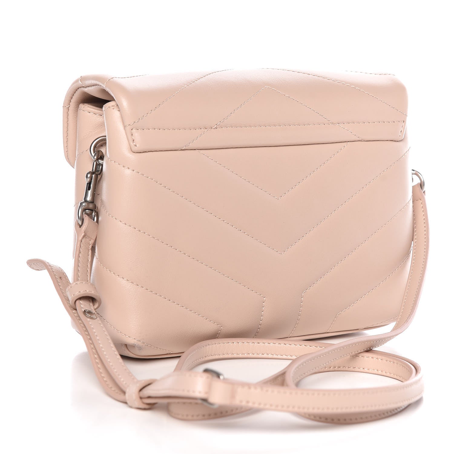 Saint Laurent Calfskin Y Quilted Monogram Toy Loulou Crossbody Bag Marble Pink 3 of 12