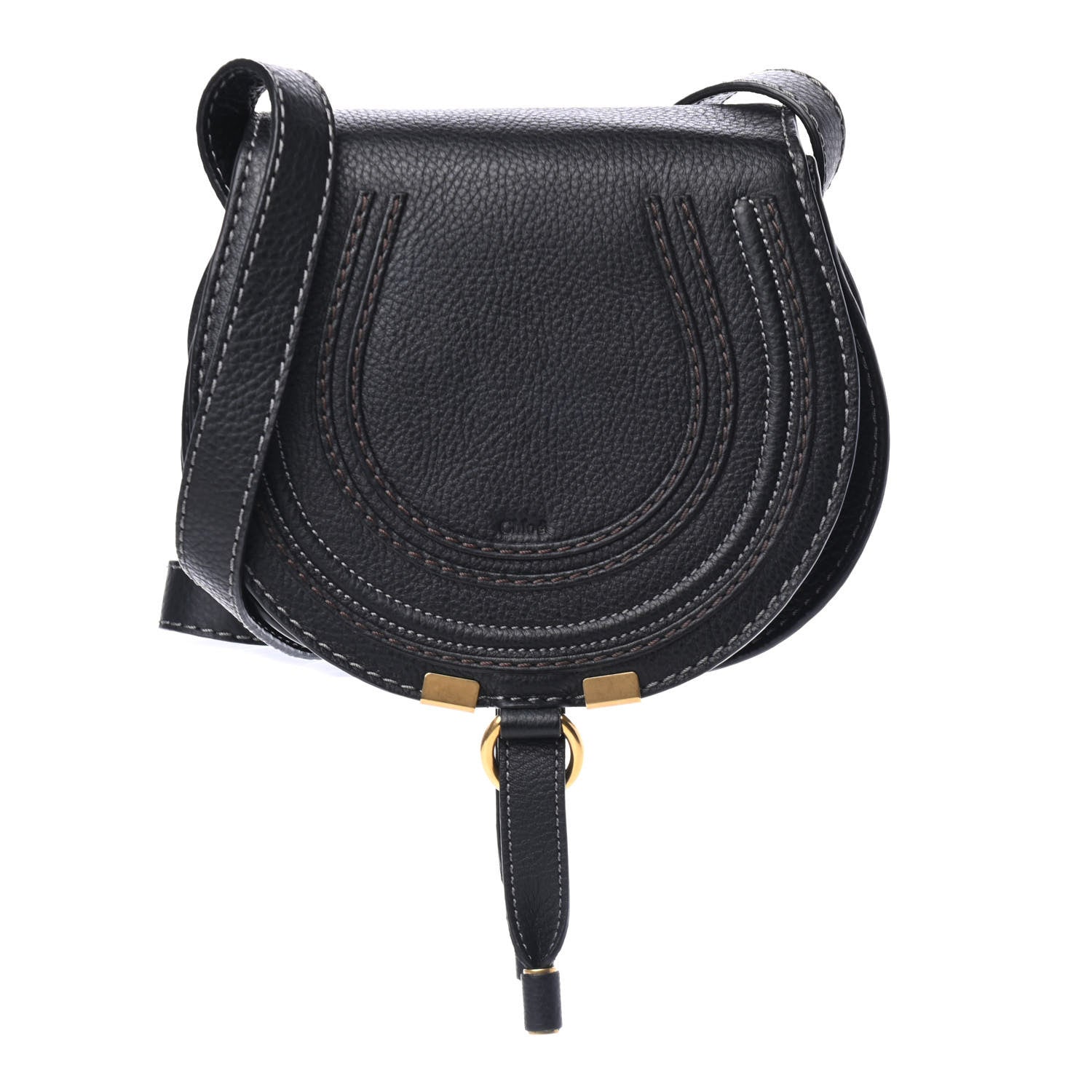 Chloe Calfskin Mini Marcie Round Crossbody Bag Black 1 of 4