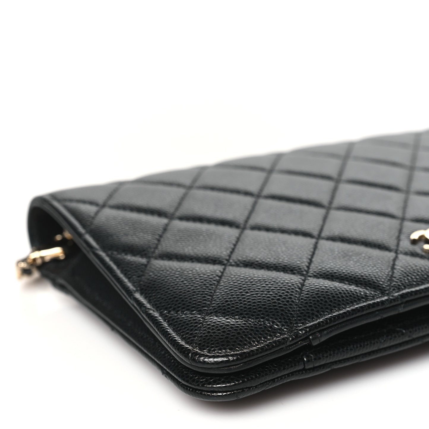 Caviar Quilted Clutch With Chain  Black