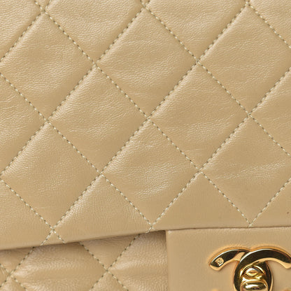 Chanel Lambskin Quilted Medium Double Flap Beige 22 of 23