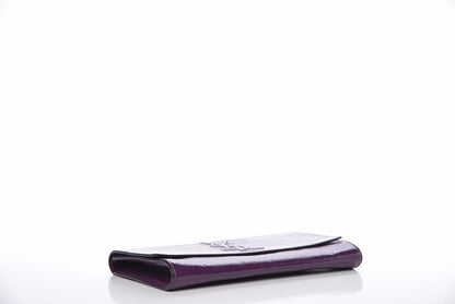 Saint Laurent Textured Patent Monogram Large Belle De Jour Clutch Purple 12 of 16