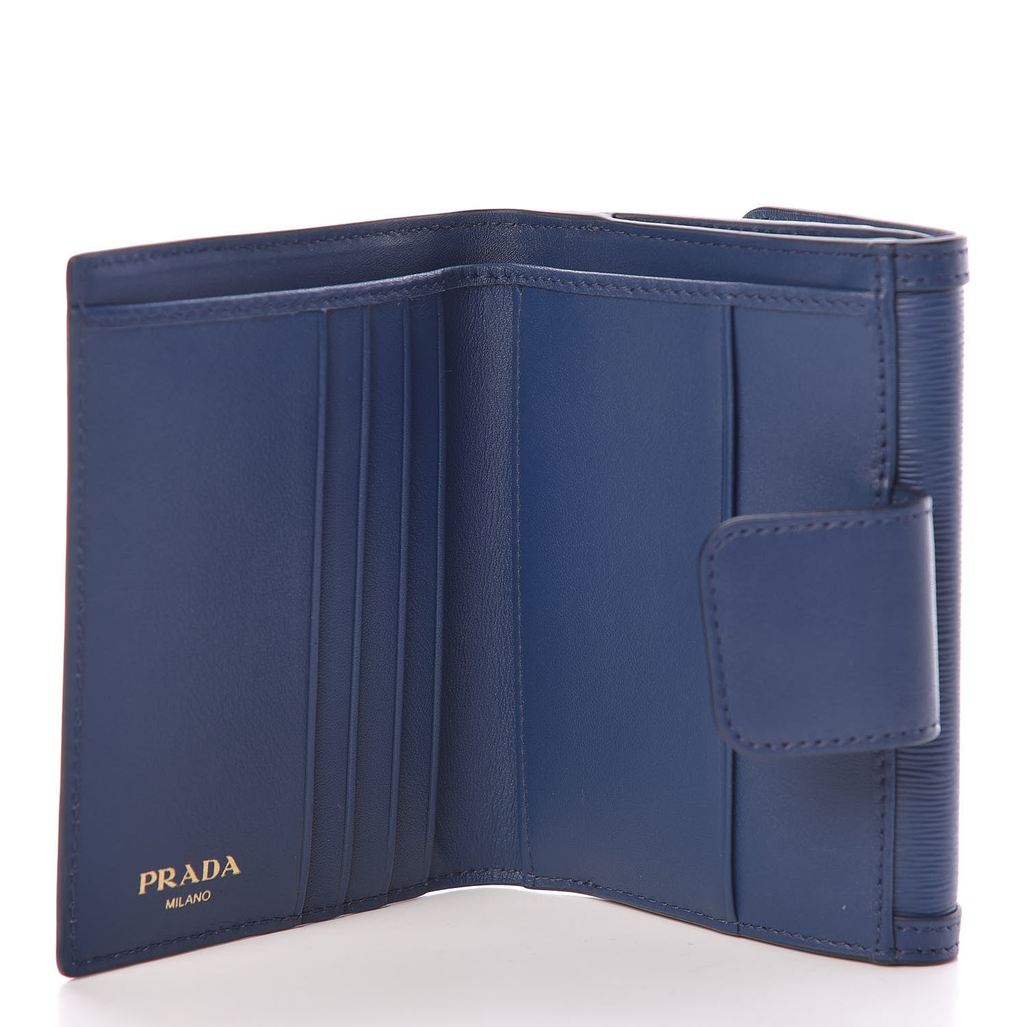 Prada Vitello Move Bow Compact Wallet Bleuette 6 of 9