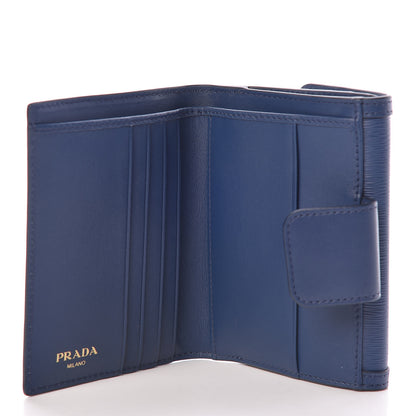 Prada Vitello Move Bow Compact Wallet Bleuette 6 of 9