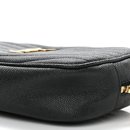 Saint Laurent Grain De Poudre Matelasse Monogram Mini Lou Camera Bag Black 10 of 12