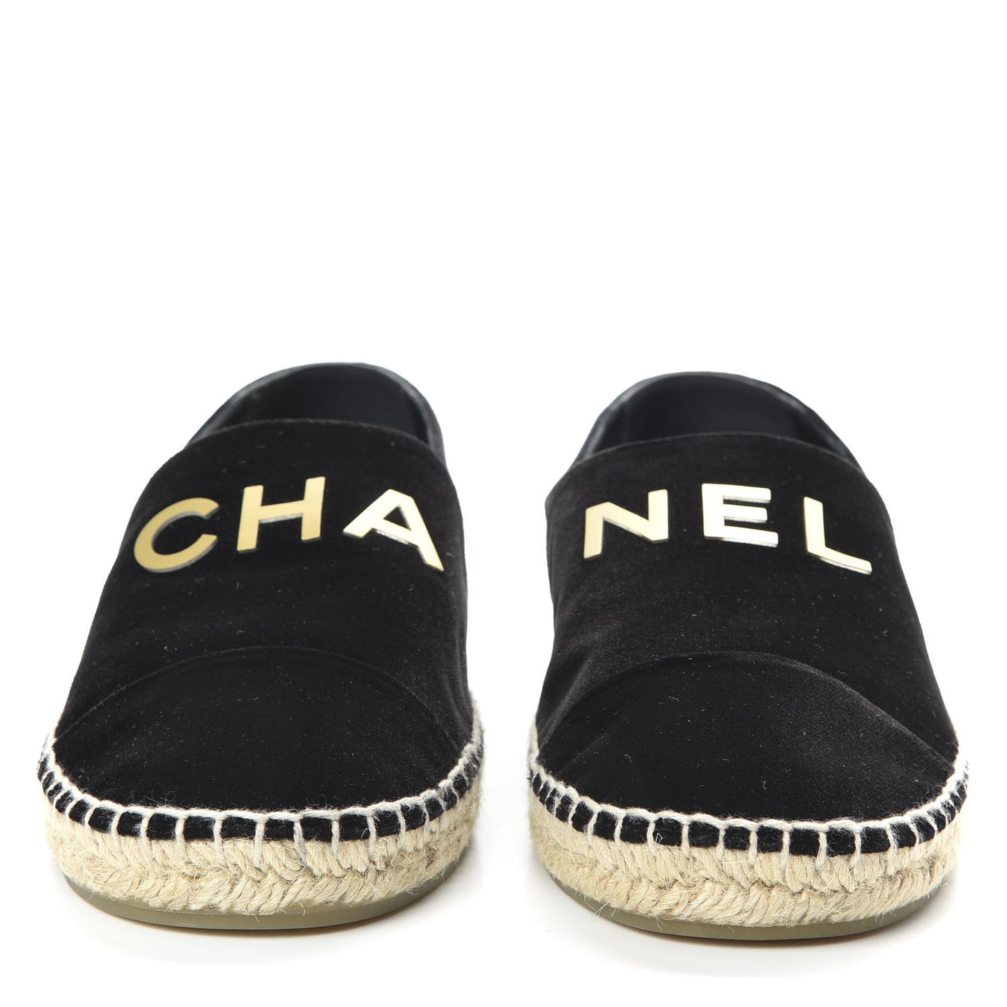 Velvet Logo Espadrilles 39 Black