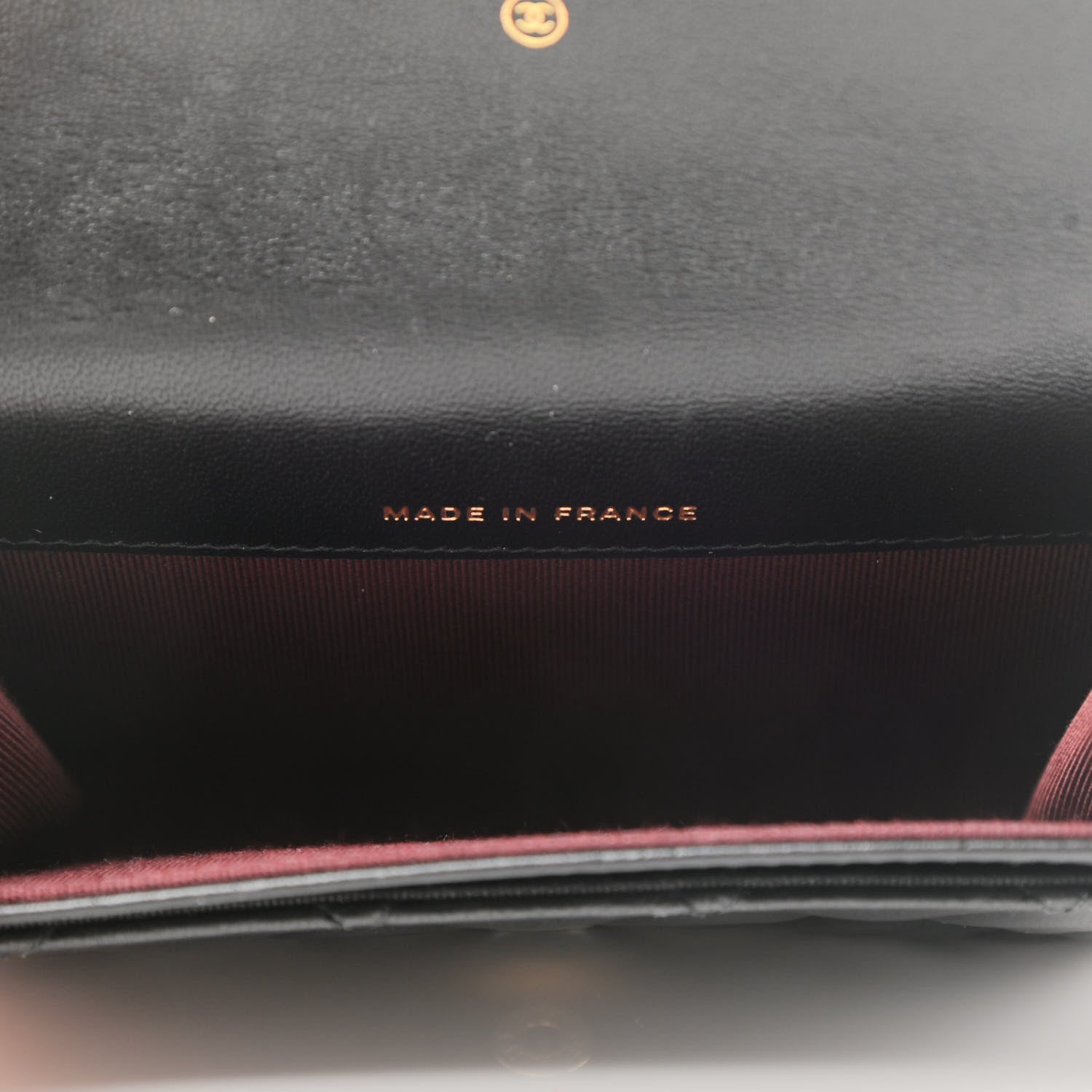 Chanel Lambskin Quilted Flap Card Holder Wallet Black 5 of 9