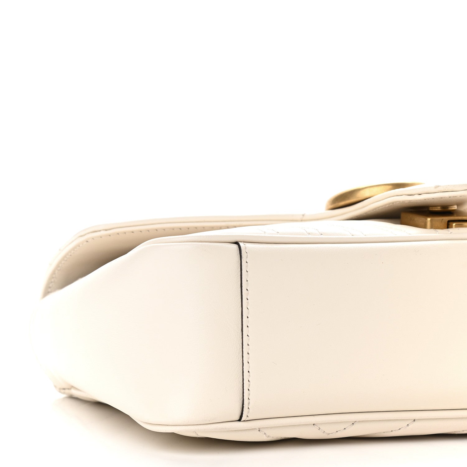 Gucci Calfskin Matelasse Small GG Marmont Shoulder Bag White 8 of 9