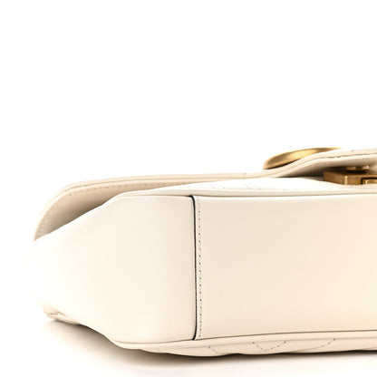 Gucci Calfskin Matelasse Small GG Marmont Shoulder Bag White 8 of 9