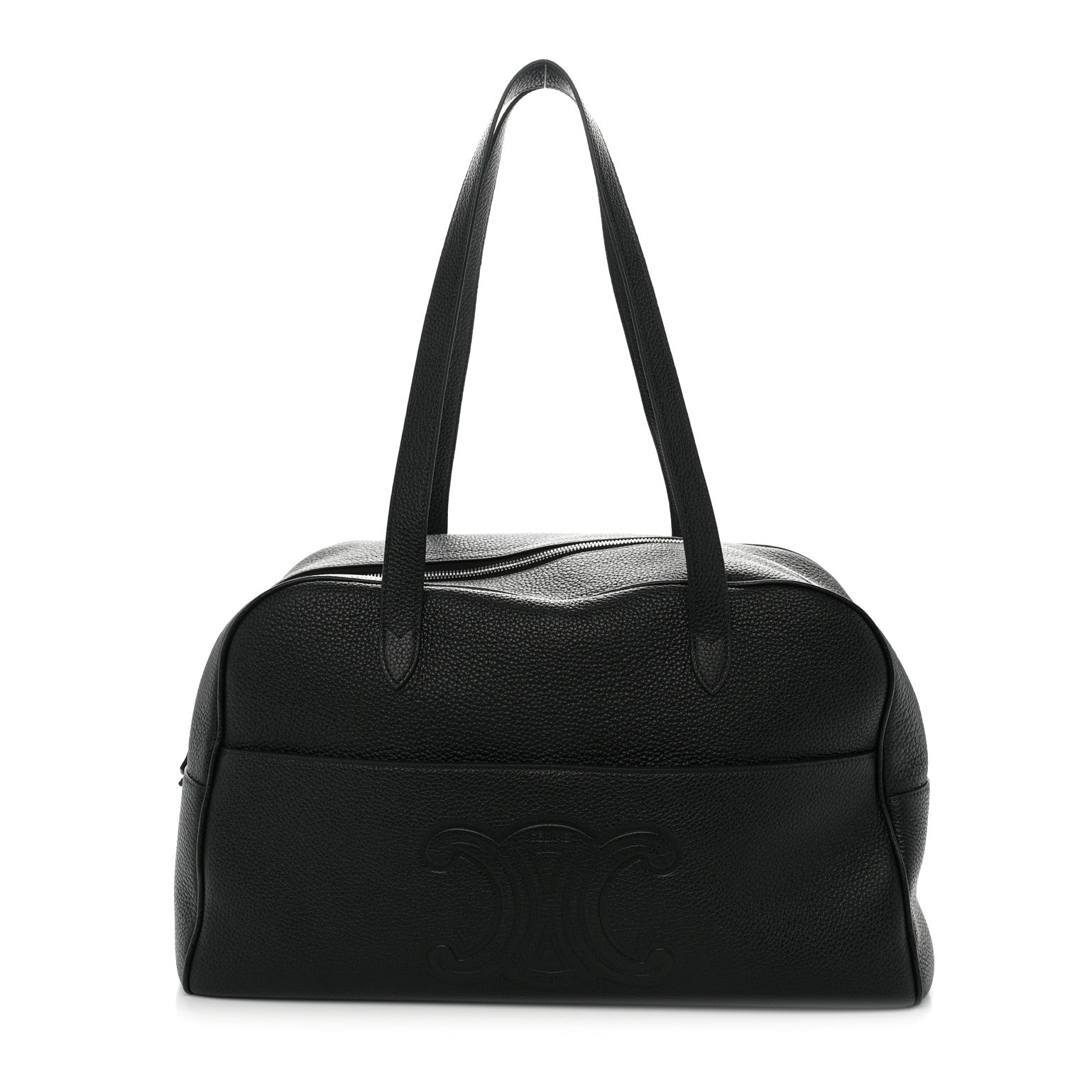 Celine Grained Calfskin Duffle Bag Night Green 1 of 9