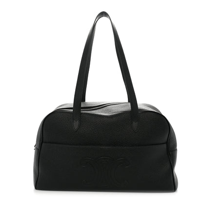Celine Grained Calfskin Duffle Bag Night Green 1 of 9