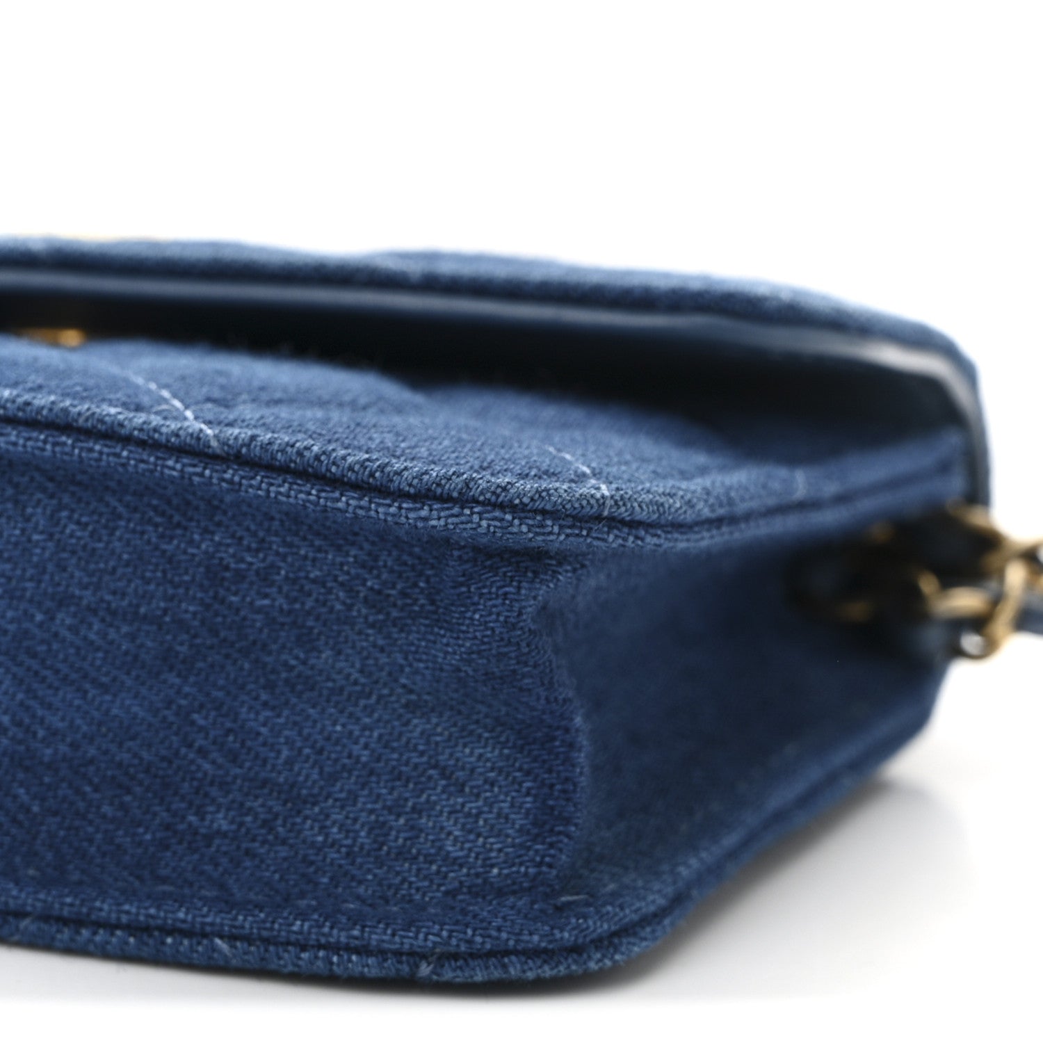 Chanel Denim Quilted CC Pearl Crush Clutch With Chain Blue 10 of 10
