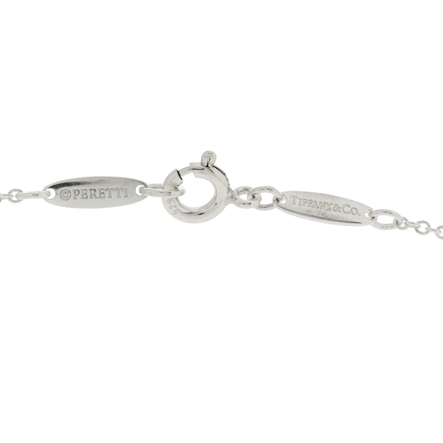 Sterling Silver 16mm Elsa Peretti Open Heart Pendant Necklace
