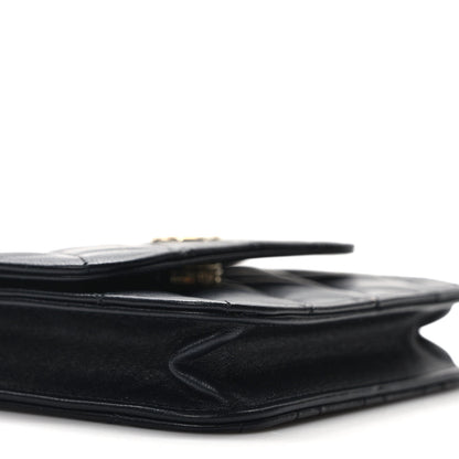 Chanel Lambskin Quilted Mini Coco Bow Clutch With Chain Black 9 of 10