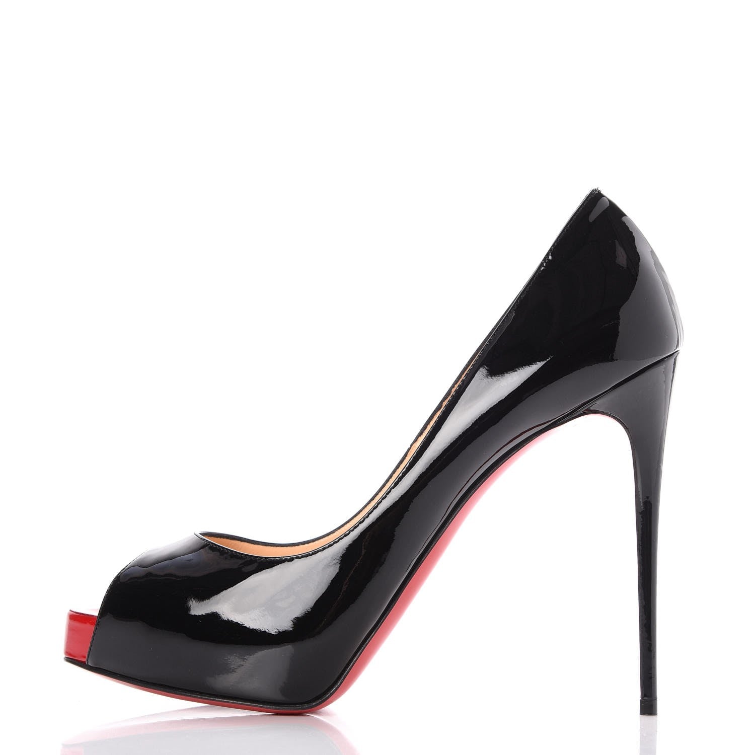 Christian Louboutin Patent New Very Prive 120 Pumps 38.5 Black Red 1 of 8