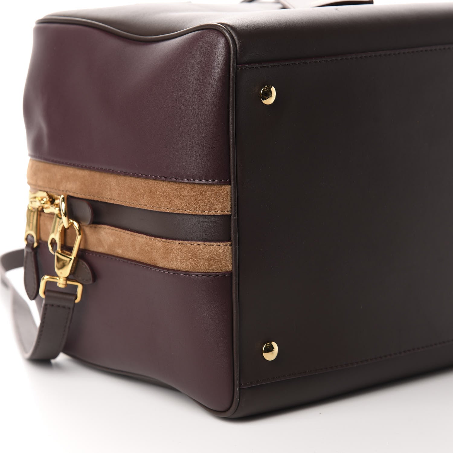 Burberry Smooth Calfskin Medium Cube Bowling Bag Mahogany 6 of 9