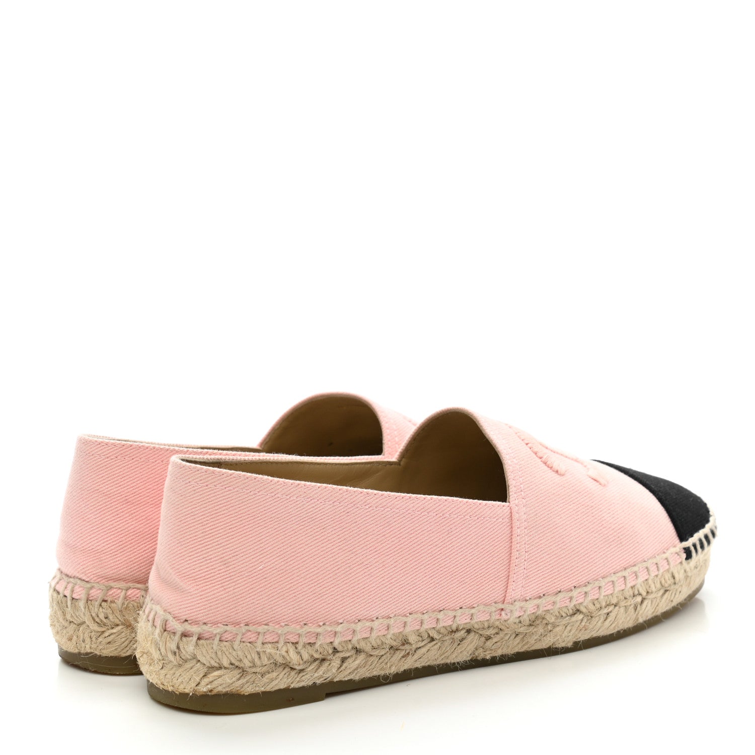 Chanel Denim Toile CC Espadrilles 39 Pink Black 4 of 9