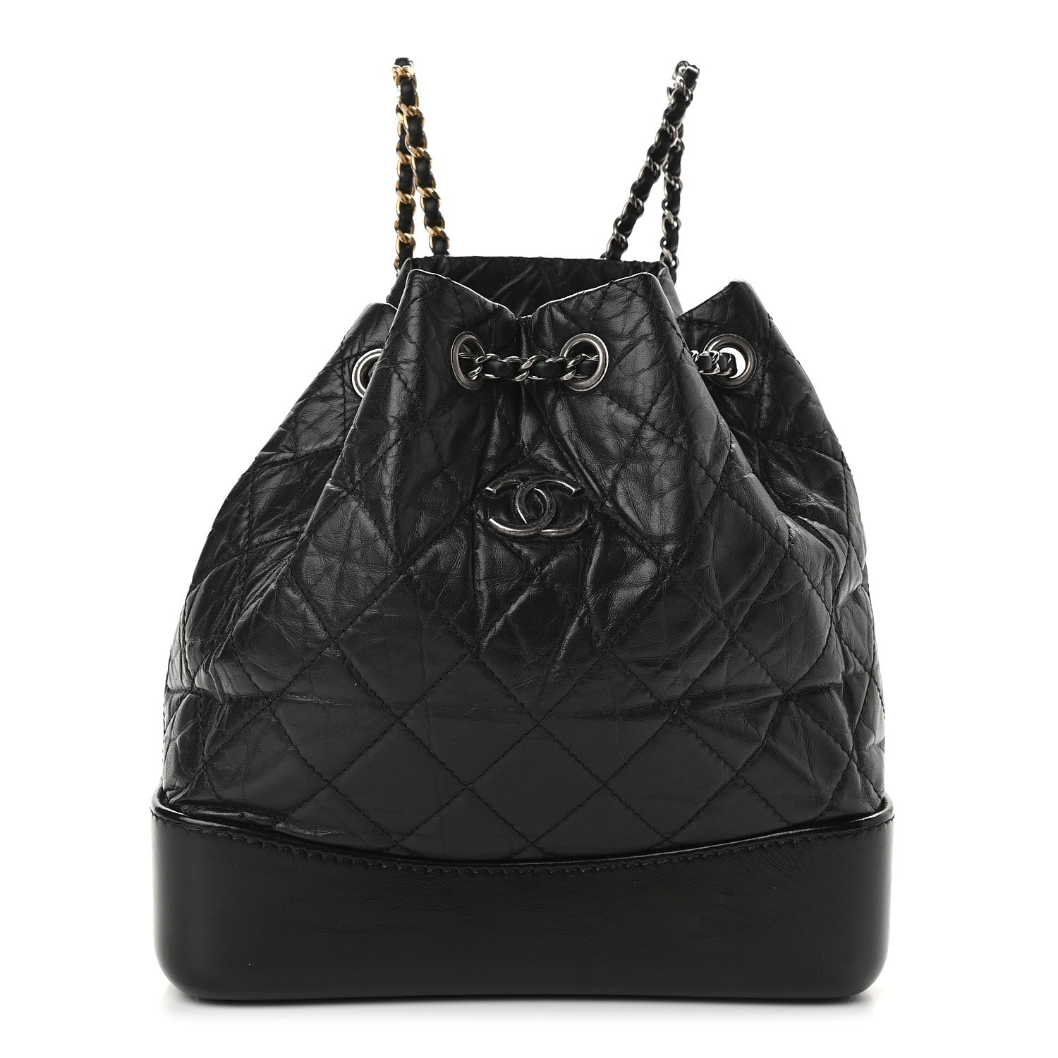 Chanel Aged Calfskin Quilted Small Gabrielle Backpack Black 1 of 9