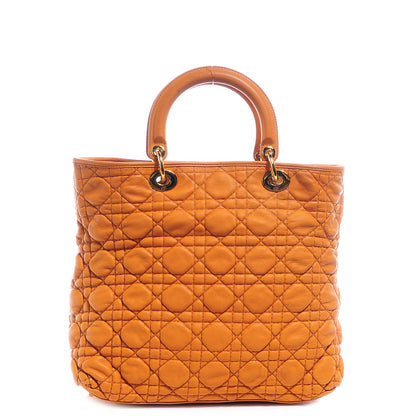 Christian Dior Lambskin Cannage Soft Lady Dior Tote Orange 1 of 7