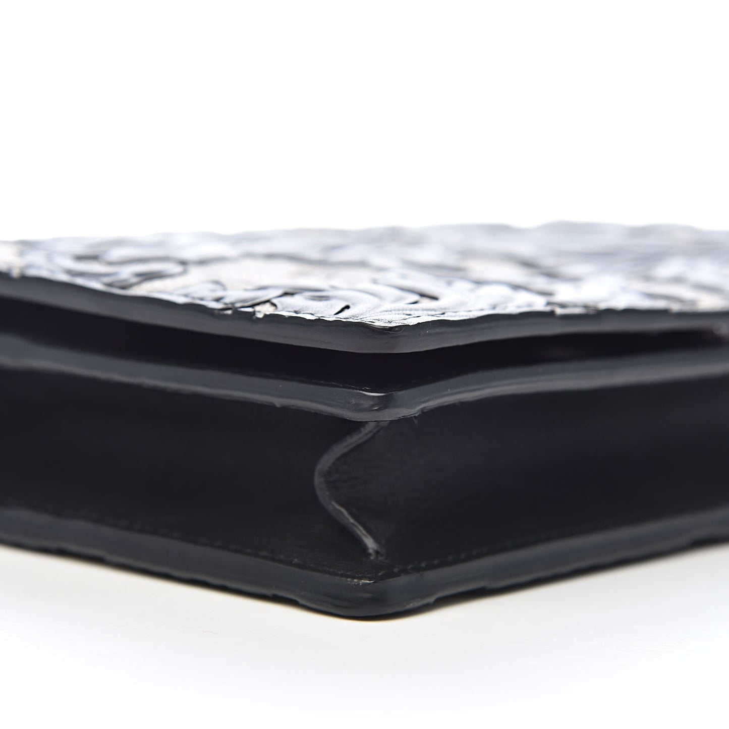 GG Supreme Monogram Arabesque Chain Wallet Black
