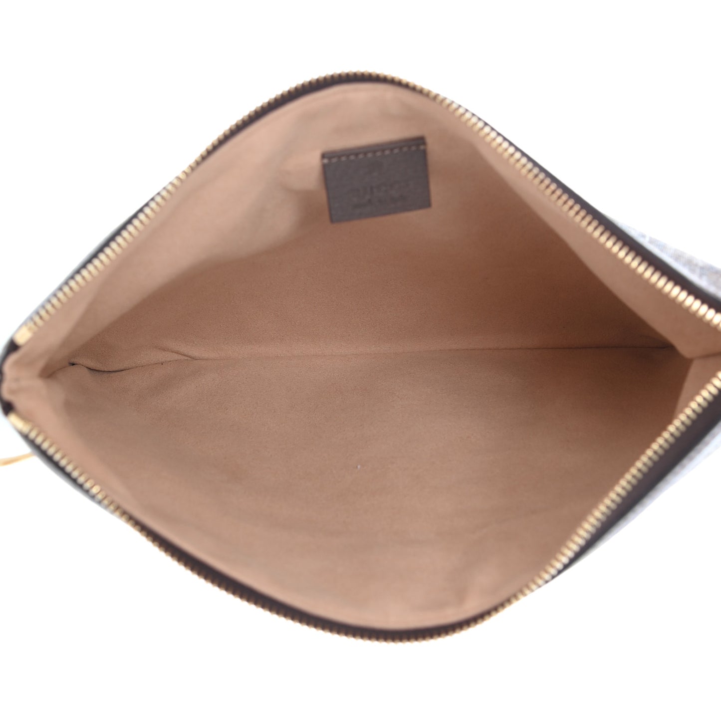 GG Supreme Monogram Large Ophidia Pouch Clutch Brown