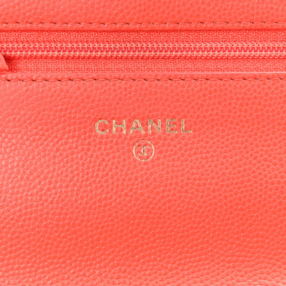 Chanel Caviar Quilted Wallet on Chain WOC Red 6 of 11