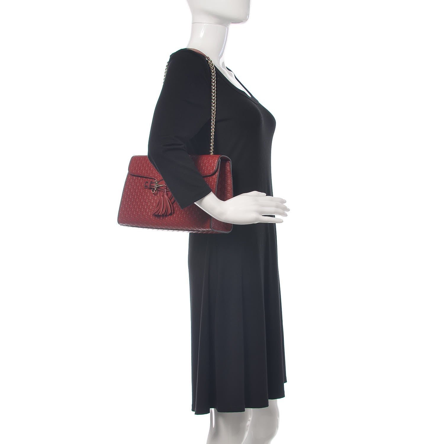 Gucci Microguccissima Medium Emily Chain Shoulder Bag Red 2 of 9