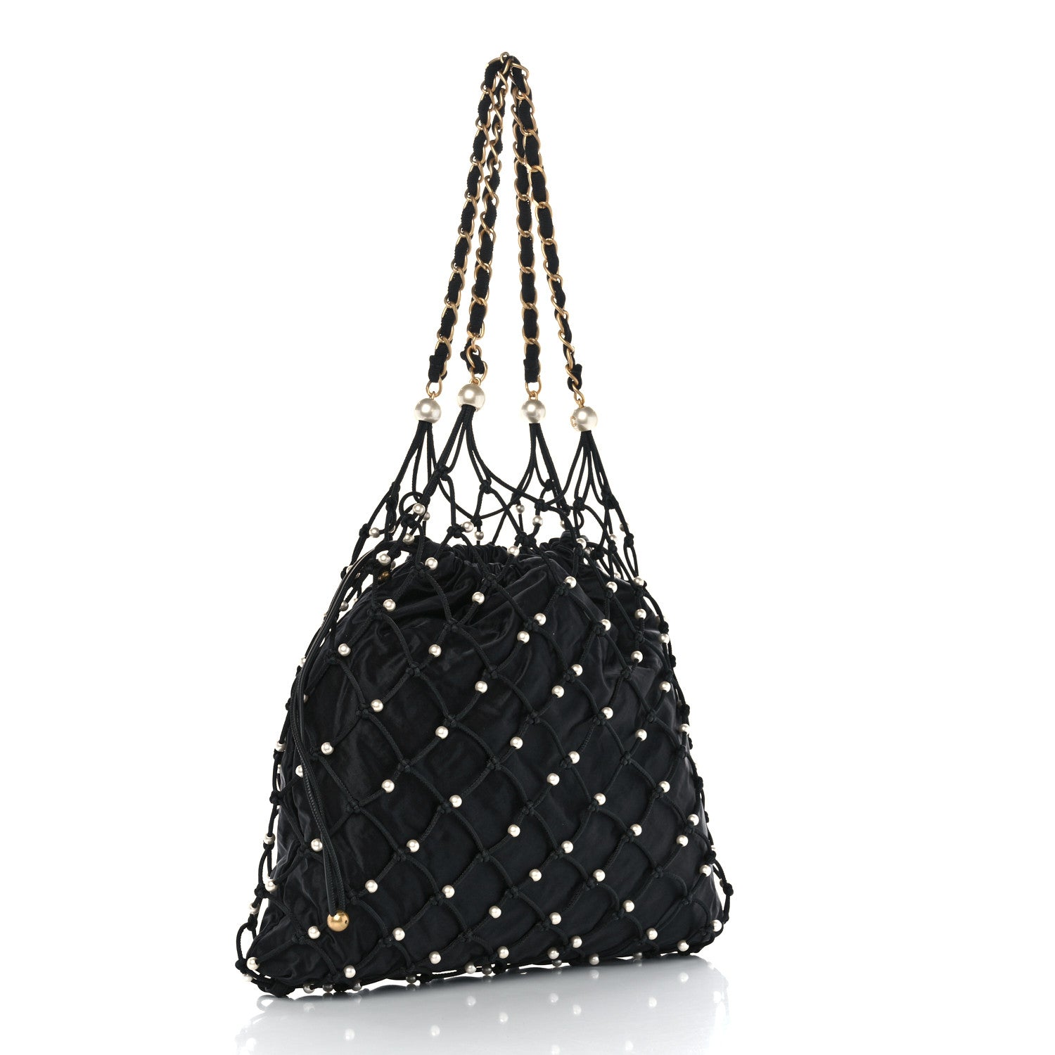 Chanel Nylon Pearl Coco Beach Net Tote Black 3 of 11