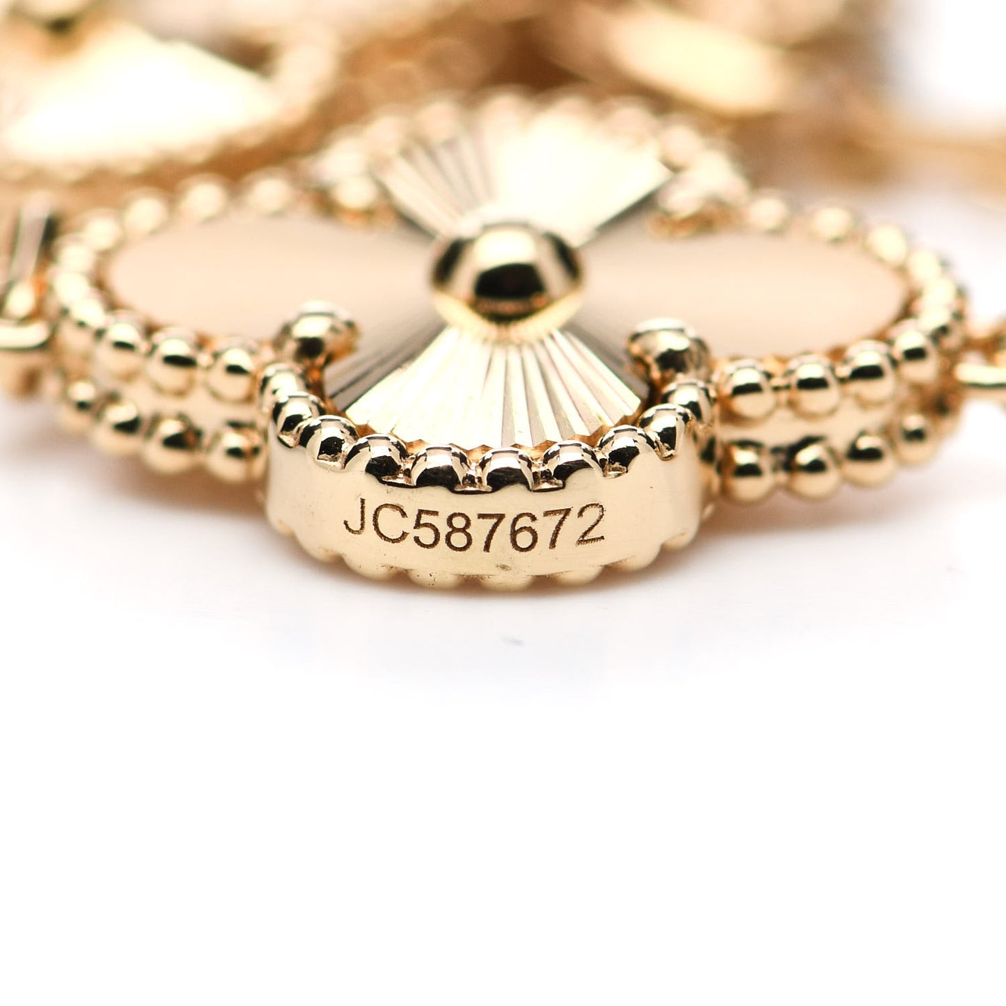 18K Yellow Gold 5 Motifs Guilloche Vintage Alhambra Bracelet