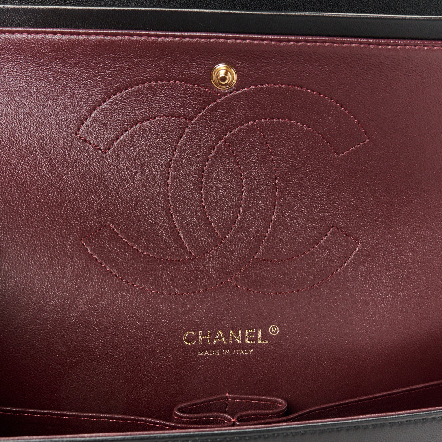 Lambskin Quilted Jumbo Double Flap Black