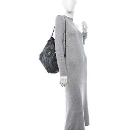 Chanel Lambskin Quilted CC Dweller Drawstring Tote Grey 2 of 13