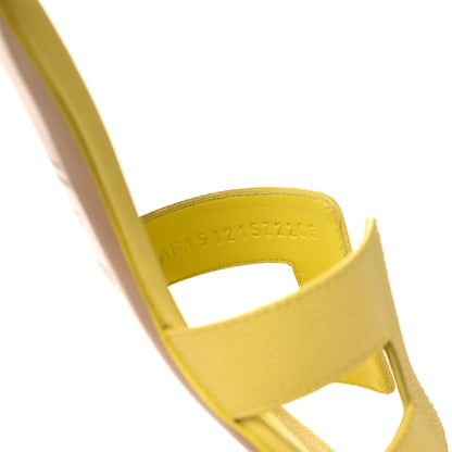 Hermes Epsom Oasis Sandals 37.5 Jaune Pollen 7 of 8