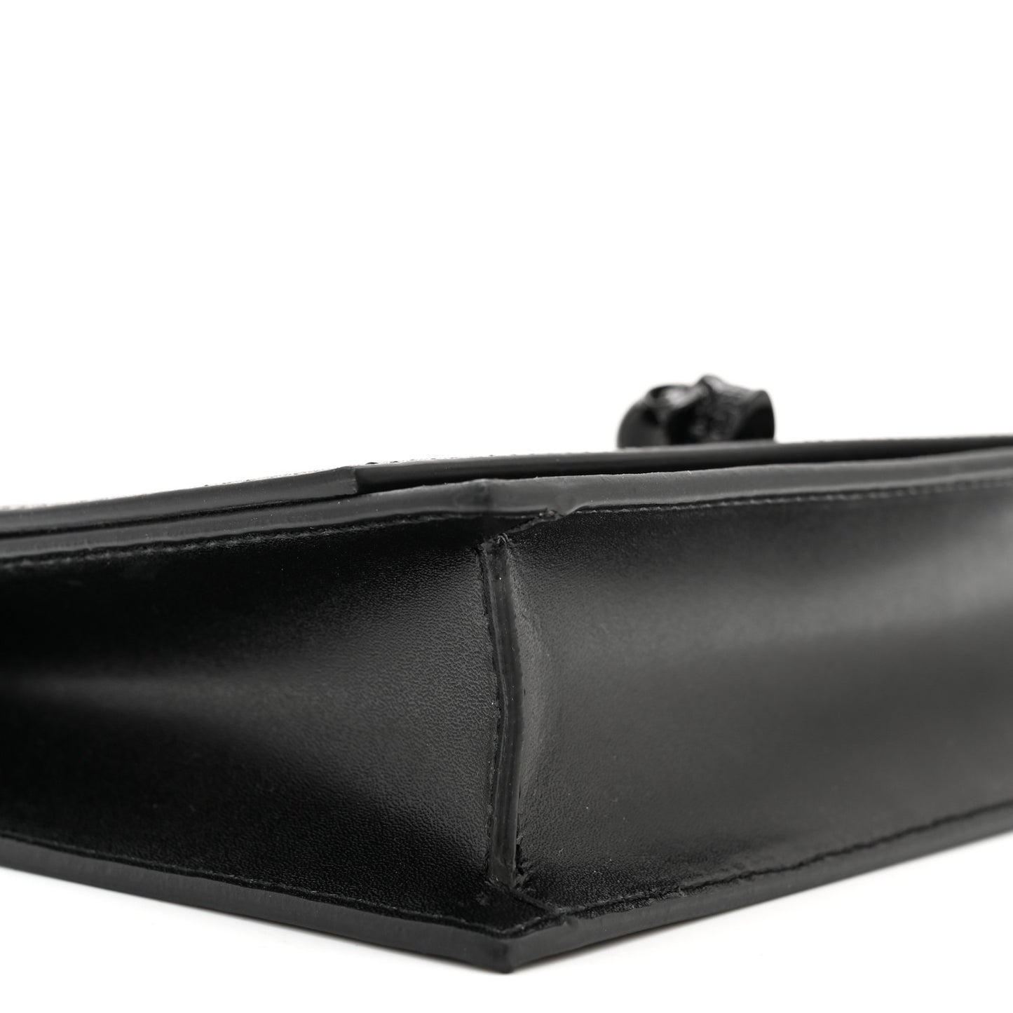 Calfskin Mini Skull Chain Crossbody Bag Black